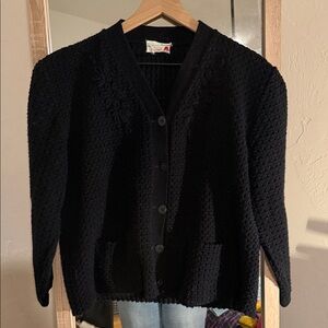Vintage Black Women's Cardigan